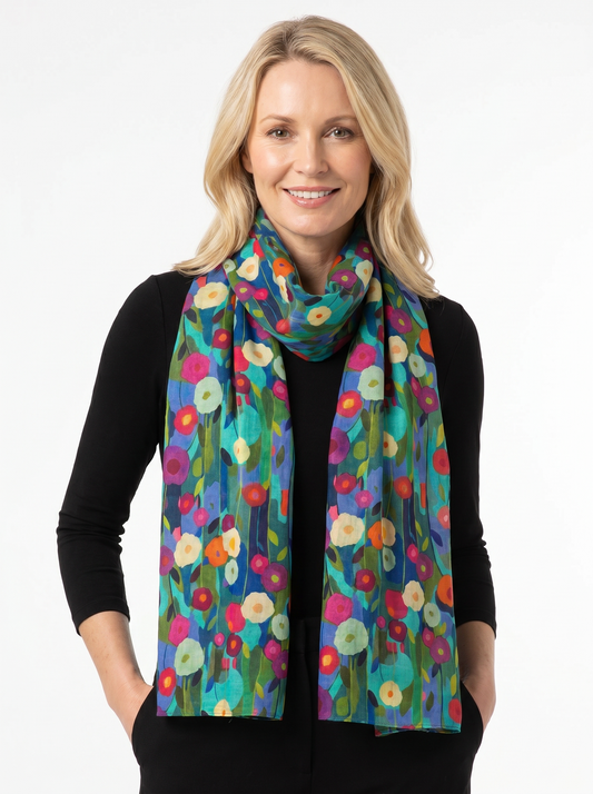 Spring Garden Wool Scarf