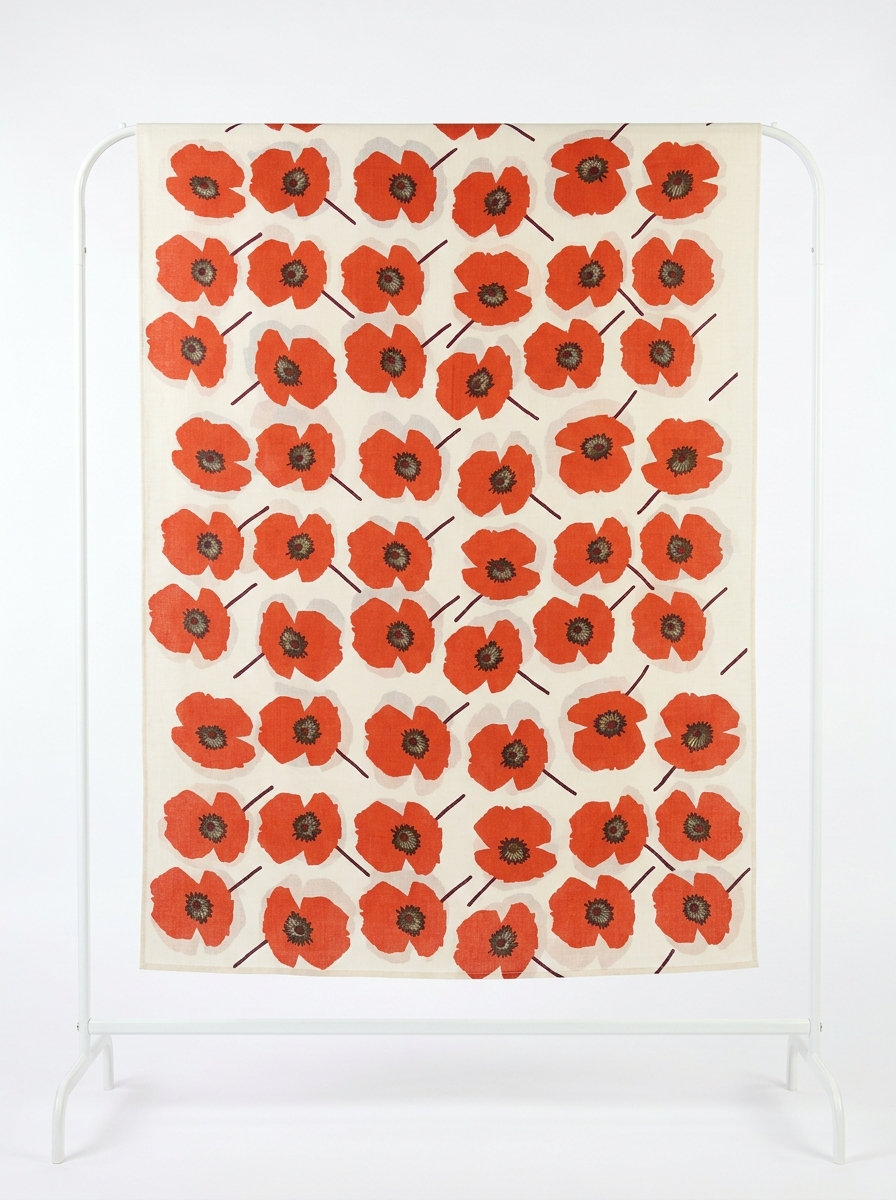 Wild Poppy Wool Scarf