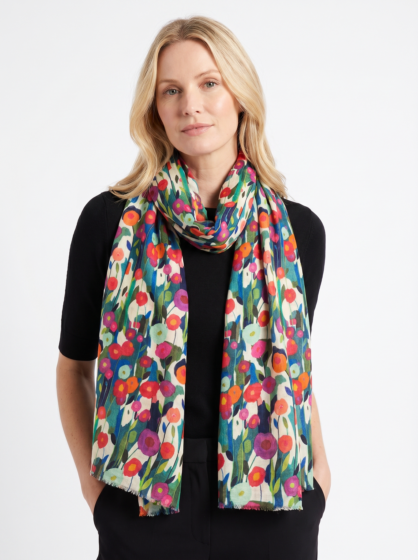 Spring Garden Wool Scarf