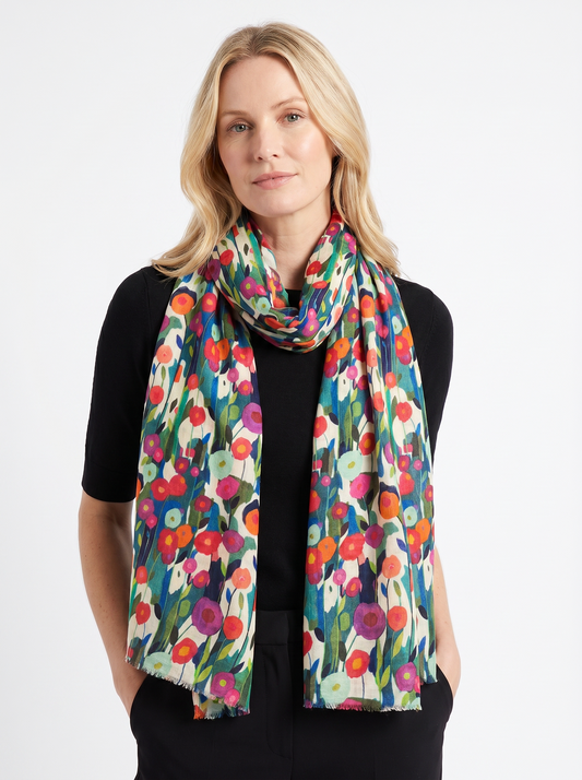 Spring Garden Wool Scarf
