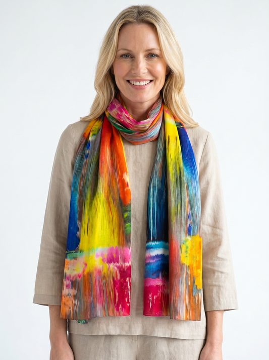 Ocean Sunset Wool Scarf