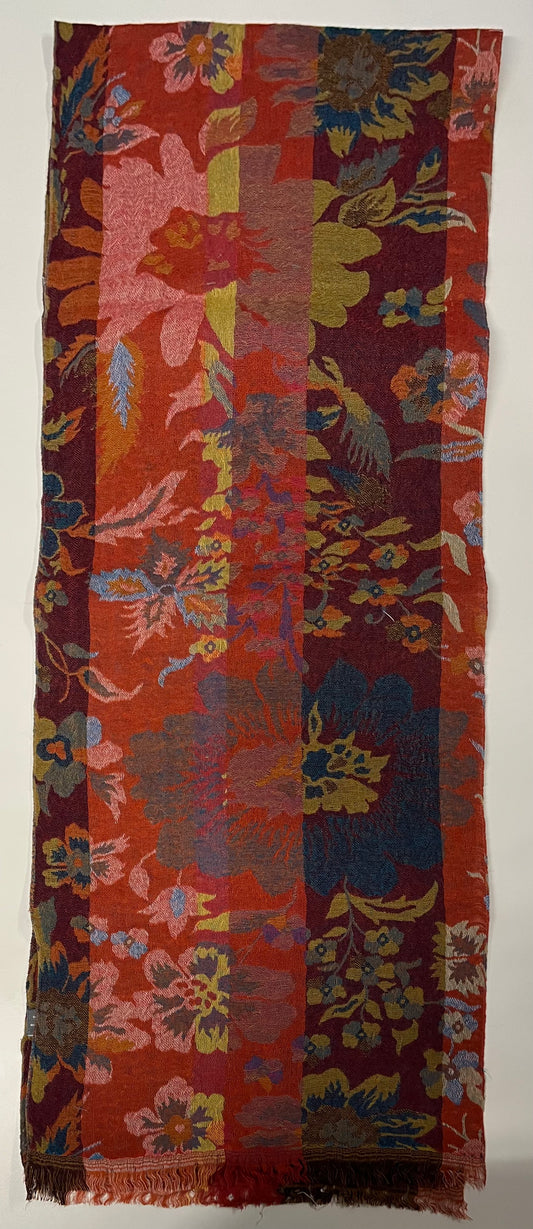 Oriental Flower Wool Shawl