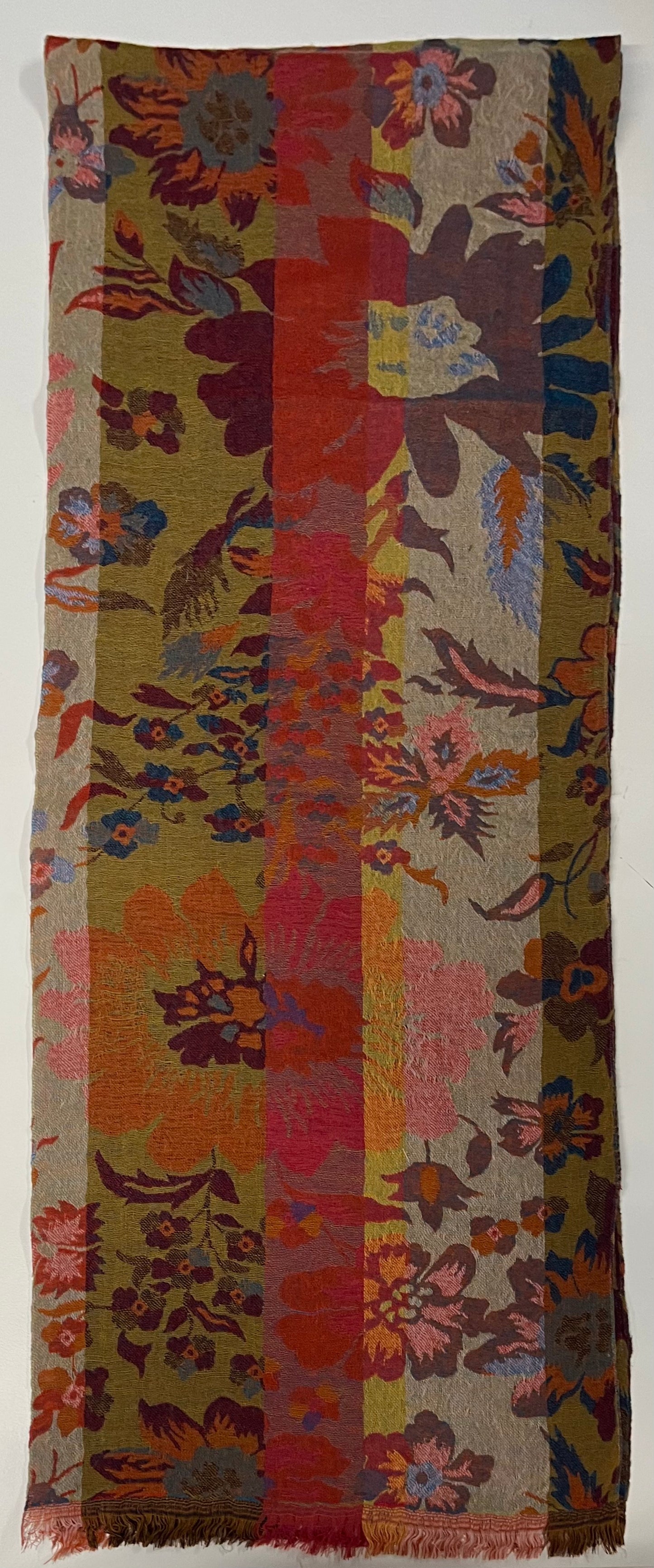 Oriental Flower Wool Shawl