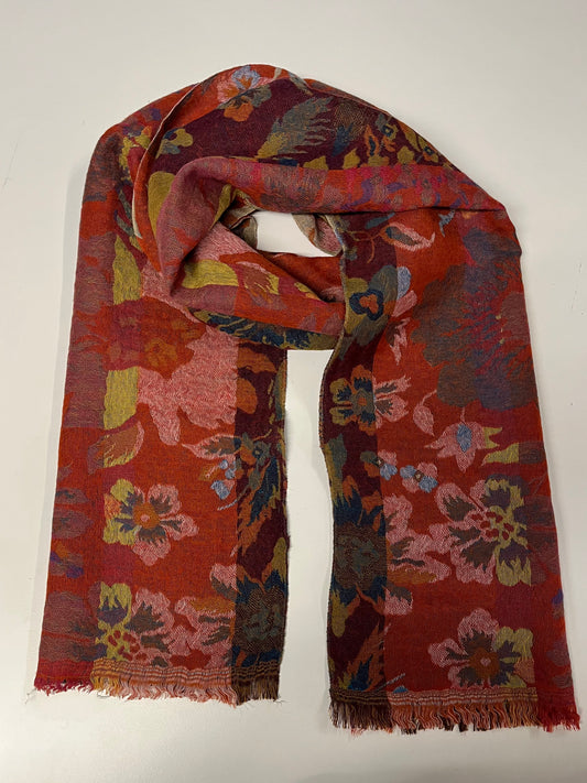 Oriental Flower Wool Shawl